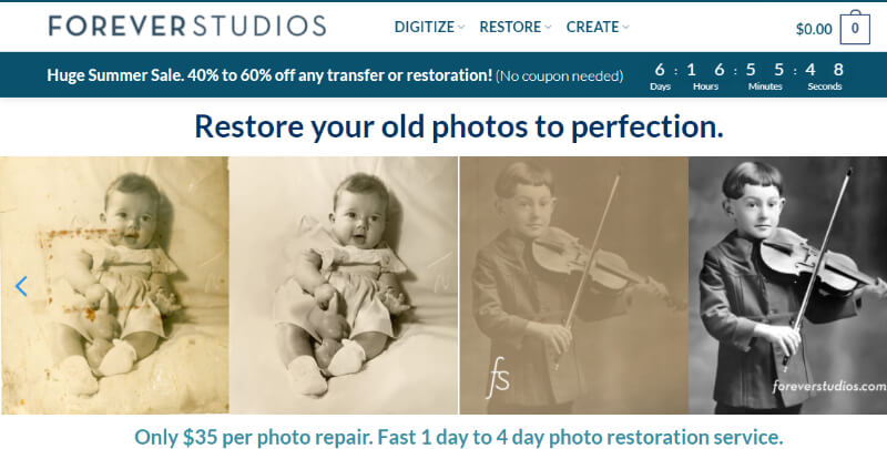 photo restoration services Forever Studio