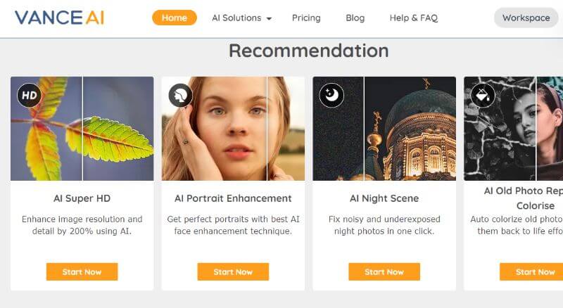 VanceAI Photo enhancer
