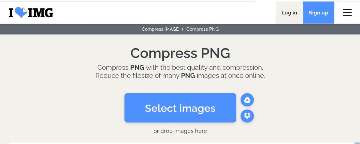 Compress PNG with iLoveIMG
