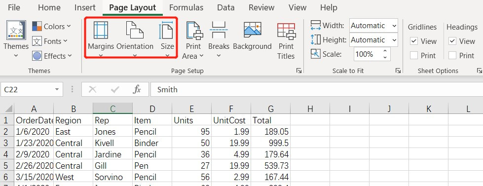 how to save excel as pdf in MS Step1