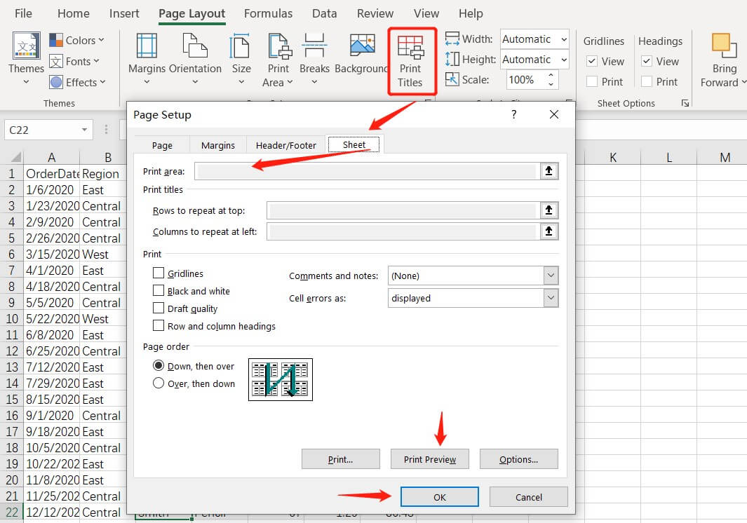 how to save excel as pdf in MS Step3